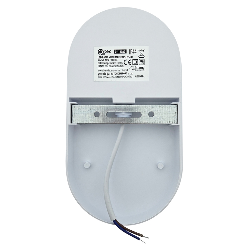 LED āra sienas gaismeklis ar kustības sensoru LED/18W/230V IP44 antracīta krāsā