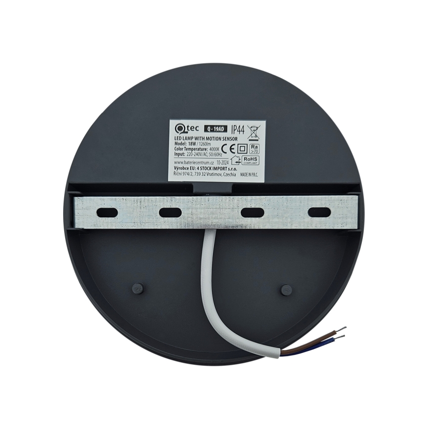 LED āra sienas gaismeklis ar kustības sensoru LED/18W/230V IP44 balts
