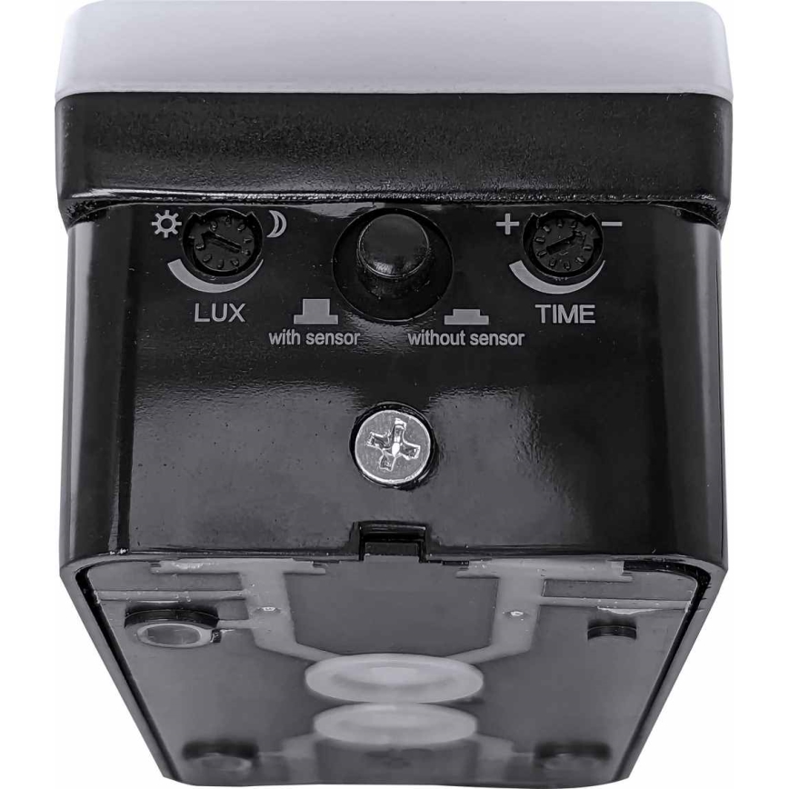 LED āra sienas gaismeklis ar regulējamu spilgtumu, kustības un krēslas sensoru LED/12/15/20W/230V IP65 melns