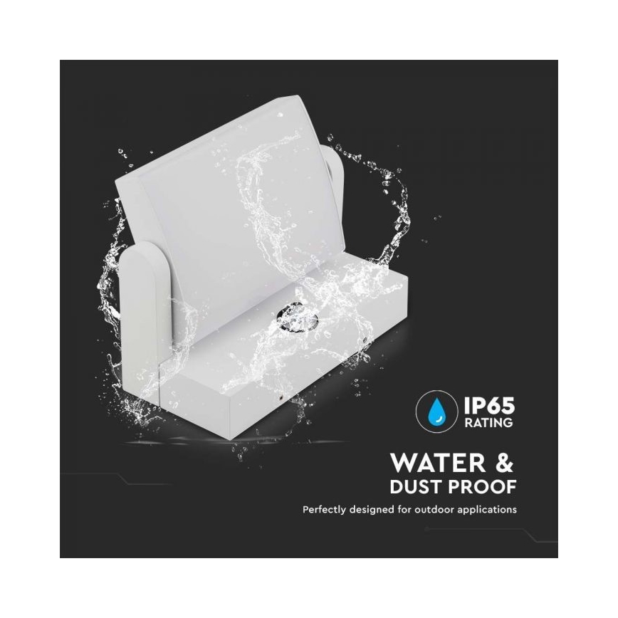 LED āra sienas gaismeklis ar sensoru, 17W, 230V, 4000K, IP65, balts