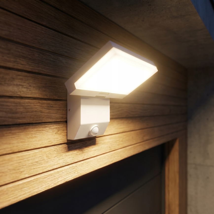 LED āra sienas gaismeklis ar kustības sensoru LED/18W/230V IP44 balts