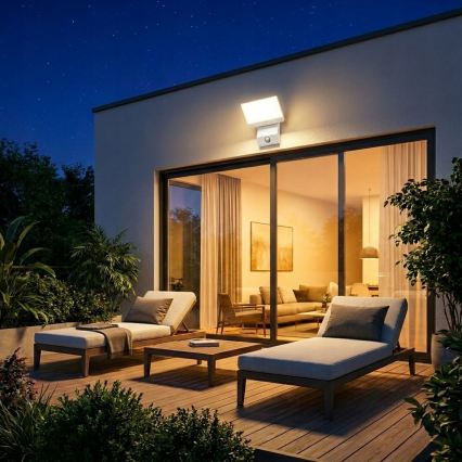 LED āra sienas gaismeklis ar kustības sensoru LED/18W/230V IP44 balts