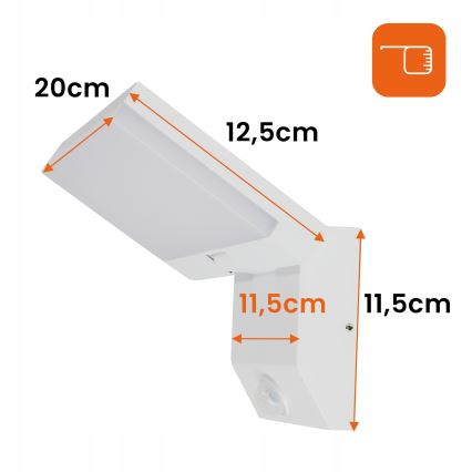 LED āra sienas gaismeklis ar kustības sensoru LED/18W/230V IP44 balts