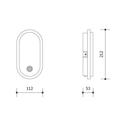 LED āra sienas gaismeklis ar kustības un krēslas sensoru OVAL LED/10W/230V IP65 balts