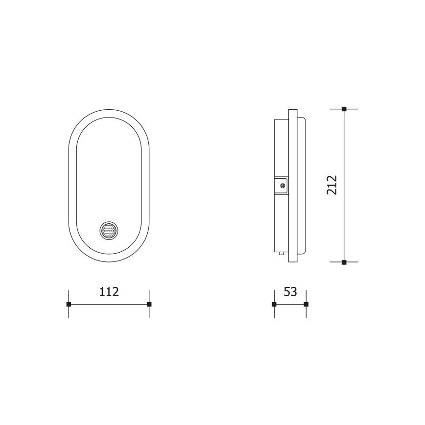 LED āra sienas gaismeklis ar kustības un krēslas sensoru OVAL LED/10W/230V IP65 balts