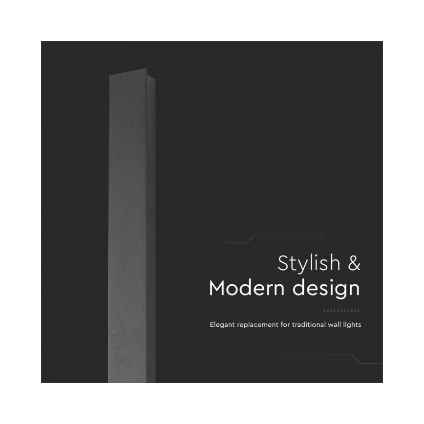 LED āra sienas gaismeklis LED/10W/230V 3000K IP65 51 cm antracīts