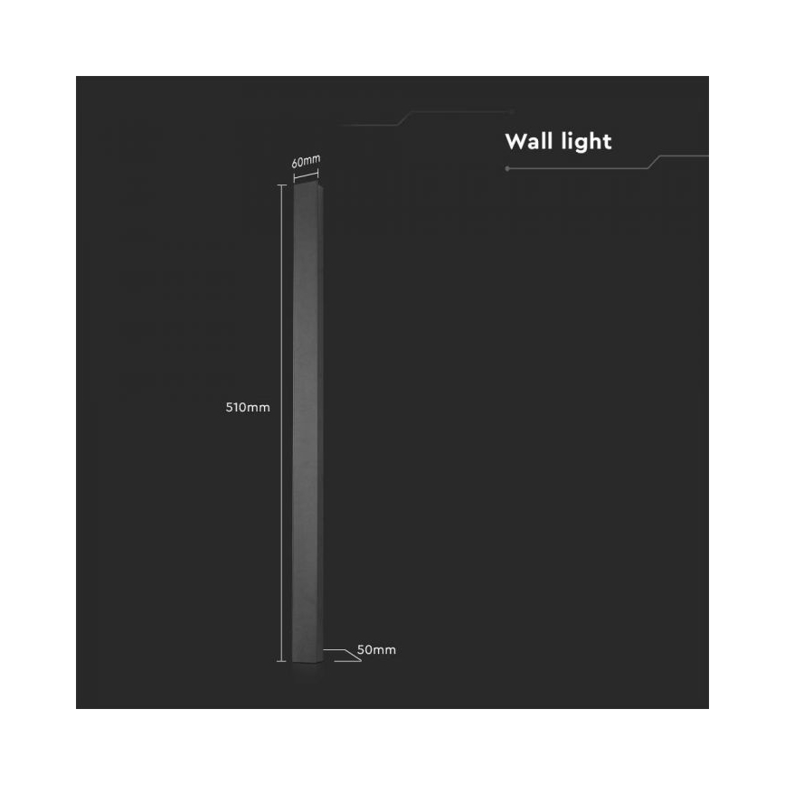 LED āra sienas gaismeklis LED/10W/230V 4000K IP65 51 cm antracīts