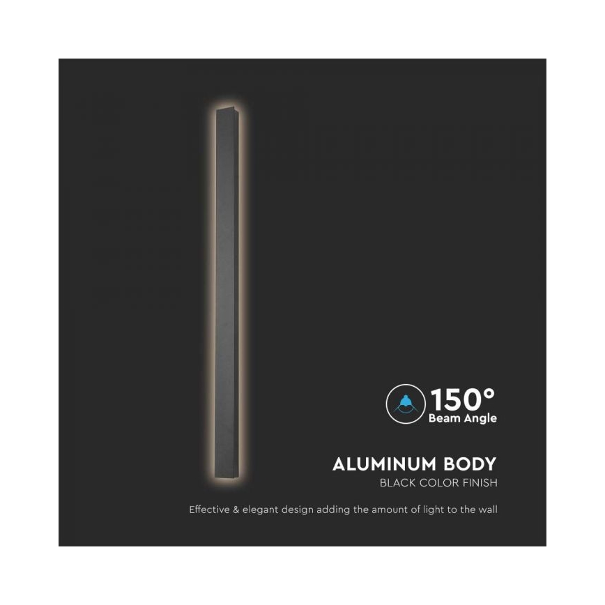 LED āra sienas gaismeklis LED/10W/230V 4000K IP65 51 cm melns