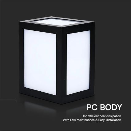 LED āra sienas gaismeklis LED/12W/230V 3000K IP65 melns