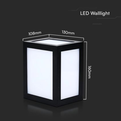 LED āra sienas gaismeklis LED/12W/230V 3000K IP65 melns