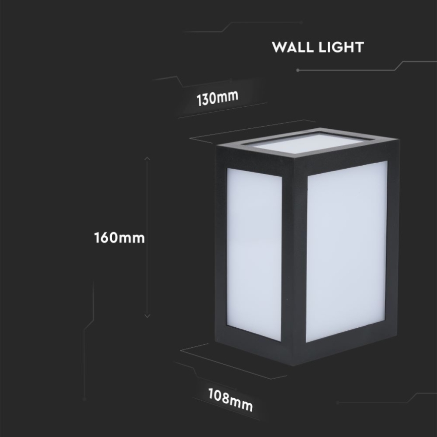 LED āra sienas gaismeklis LED/12W/230V 4000K IP65 melns