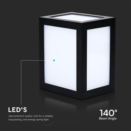 LED āra sienas gaismeklis LED/12W/230V 6400K IP65 melns