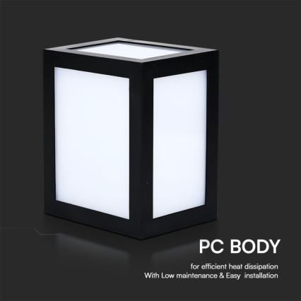 LED āra sienas gaismeklis LED/12W/230V 6400K IP65 melns