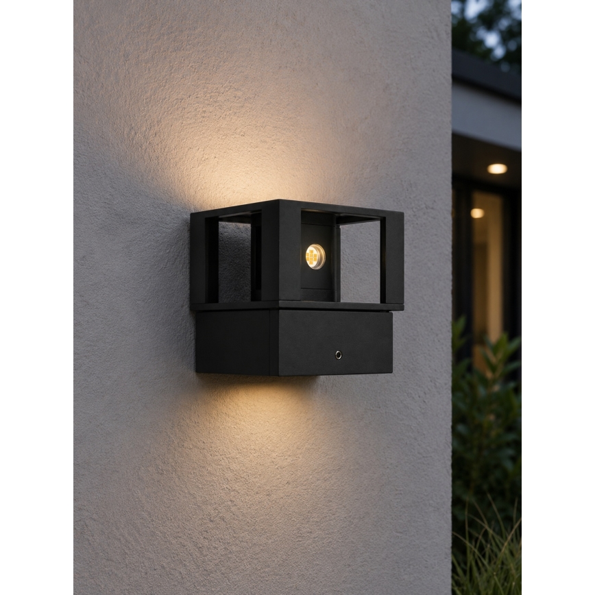 LED āra sienas gaismeklis LED/12W/230V IP54 melns