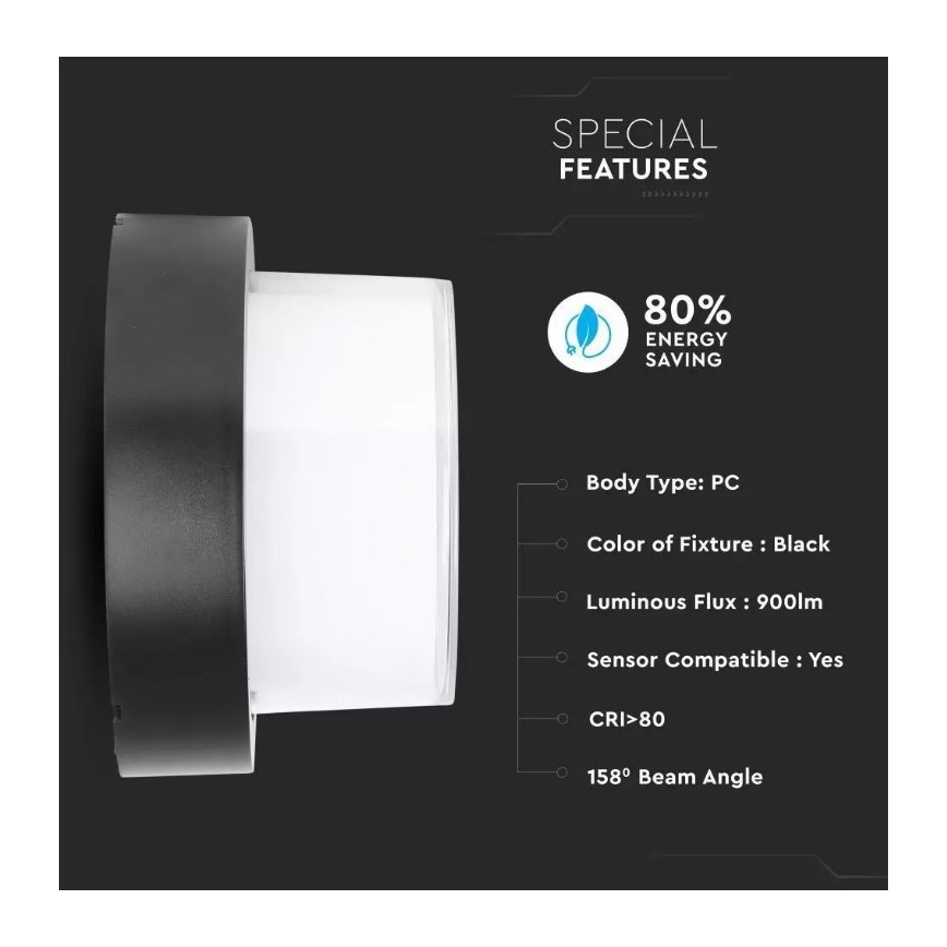 LED Āra sienas gaismeklis LED/12W/230V IP65 3000K