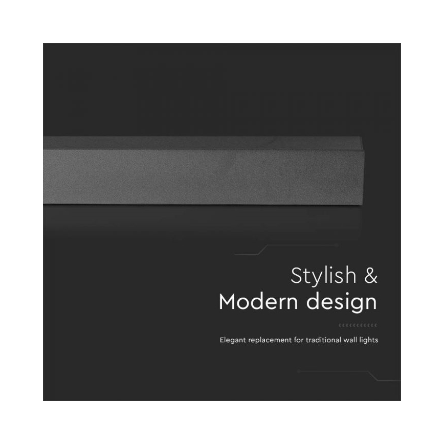 LED āra sienas gaismeklis LED/16W/230V 3000K IP65 101 cm melns