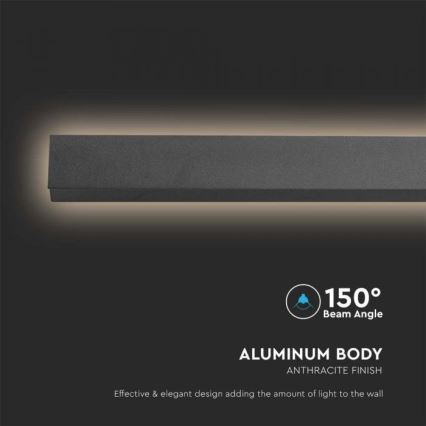 LED āra sienas gaismeklis LED/23W/230V 3000K IP65 141 cm antracīts
