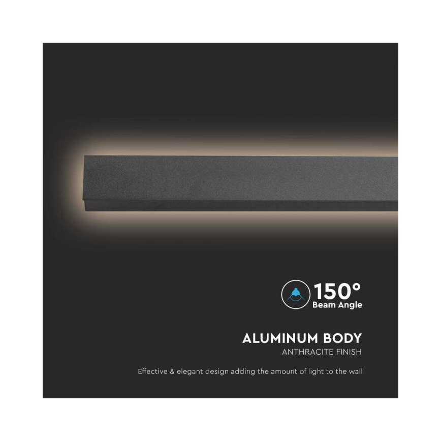 LED āra sienas gaismeklis LED/23W/230V 3000K IP65 141 cm antracīts