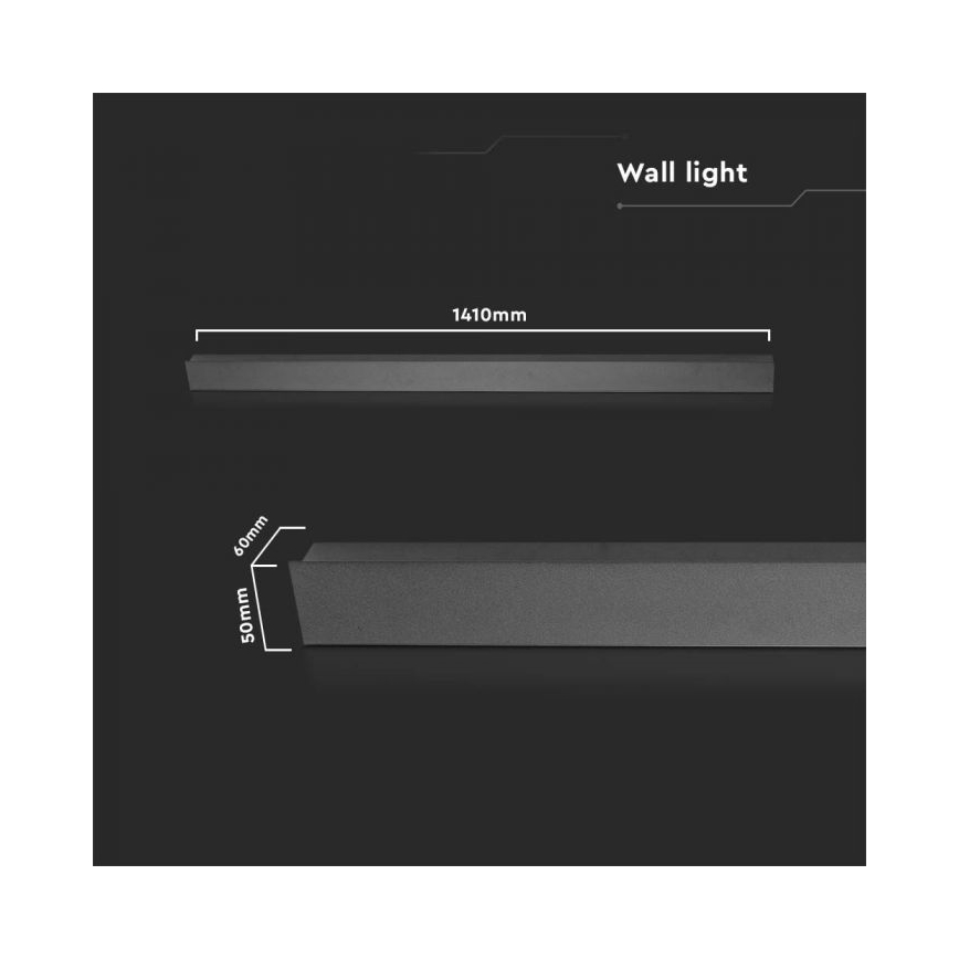 LED āra sienas gaismeklis LED/23W/230V 3000K IP65 141 cm antracīts