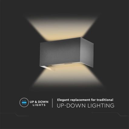 LED āra sienas gaismeklis LED/24W/230V 4000K IP65 antracīts