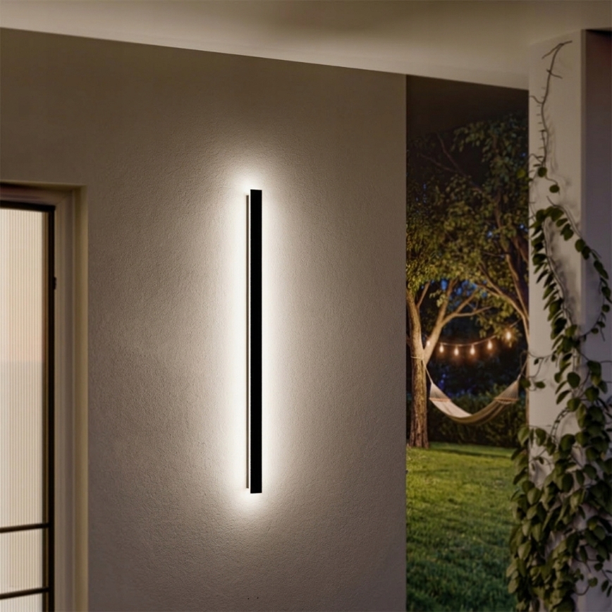 LED āra sienas gaismeklis LED/30W/230V 100 cm IP65 melns