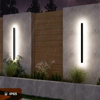 LED āra sienas gaismeklis LED/30W/230V 100 cm IP65 melns