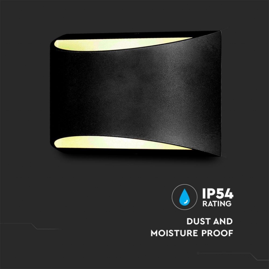 LED āra sienas gaismeklis LED/9W/230V 4000K IP54 melns