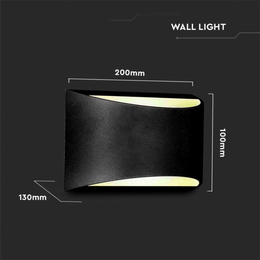 LED āra sienas gaismeklis LED/9W/230V 4000K IP54 melns