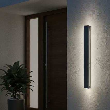 LED āra sienas gaismeklis MIRANA LED/12W/230V 4000K IP44 60 cm melns