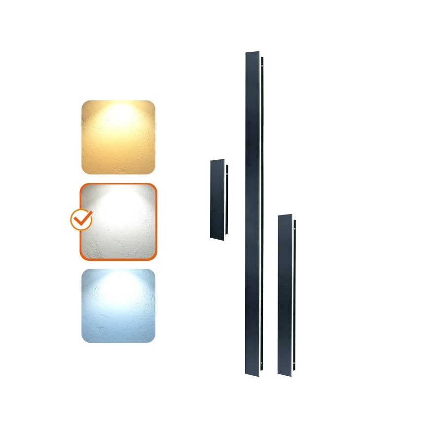 LED āra sienas gaismeklis MIRANA LED/8W/230V 4000K IP44 30 cm melns