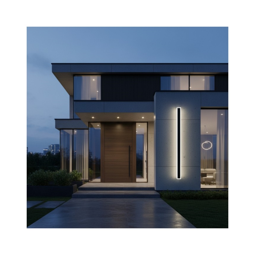 LED āra sienas gaismeklis MIRANA S LED/25W/230V 4000K IP44 120 cm melns