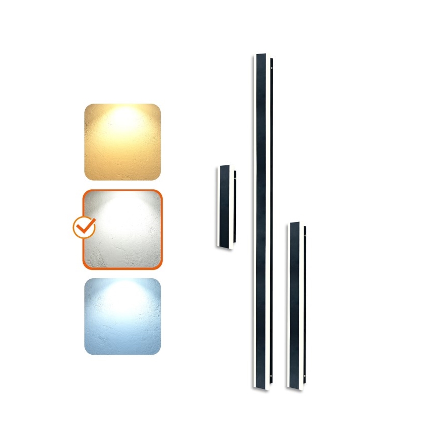 LED āra sienas gaismeklis MIRANA S LED/8W/230V 4000K IP44 30 cm melns