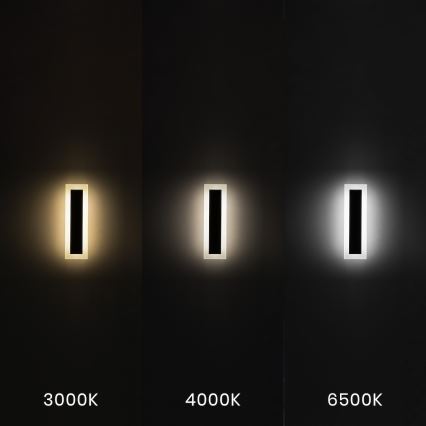 LED āra sienas gaismeklis WOW LED/10W/230V 3000/4000/6500K 30 cm IP54 melns