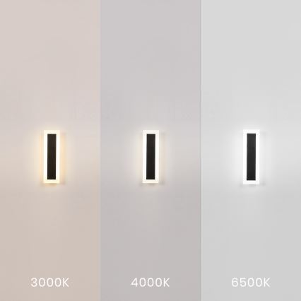 LED āra sienas gaismeklis WOW LED/10W/230V 3000/4000/6500K 30 cm IP54 melns