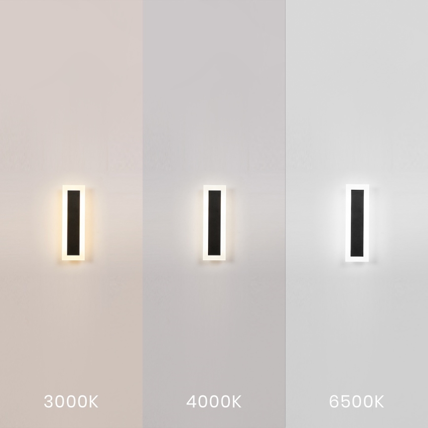 LED āra sienas gaismeklis WOW LED/10W/230V 3000/4000/6500K 30 cm IP54 melns