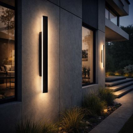 LED āra sienas gaismeklis WOW LED/11W/230V 3000/4000/6000K 60 cm IP54 melns