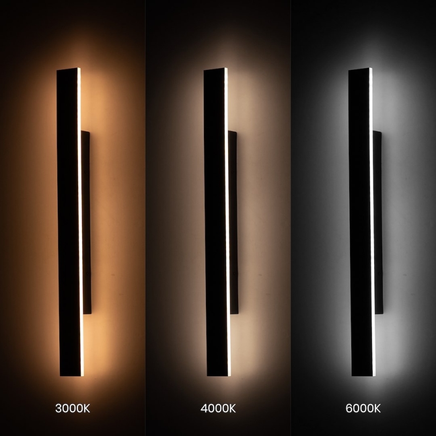 LED āra sienas gaismeklis WOW LED/11W/230V 3000/4000/6000K 60 cm IP54 melns