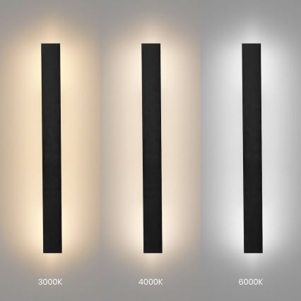 LED āra sienas gaismeklis WOW LED/11W/230V 3000/4000/6000K 60 cm IP54 melns