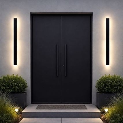 Āra sienas gaismeklis WOW LED/20W/230V 3000/4000/6000K 120 cm IP54 melns