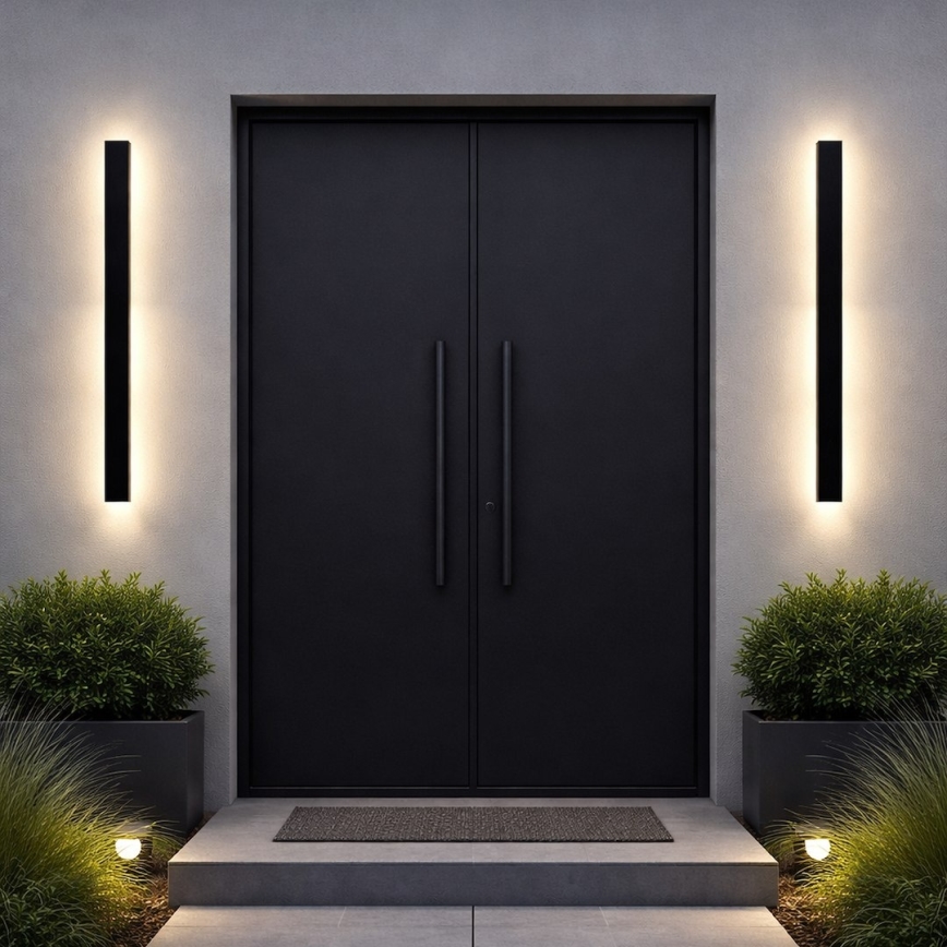 Āra sienas gaismeklis WOW LED/20W/230V 3000/4000/6000K 120 cm IP54 melns