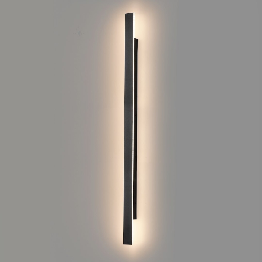 Āra sienas gaismeklis WOW LED/20W/230V 3000/4000/6000K 120 cm IP54 melns