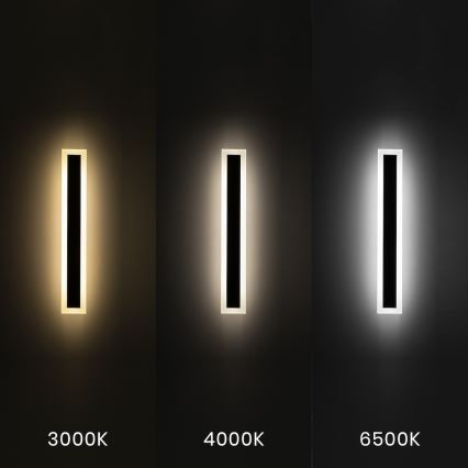 LED āra sienas gaismeklis WOW LED/20W/230V 3000/4000/6500K 60 cm IP54 melns