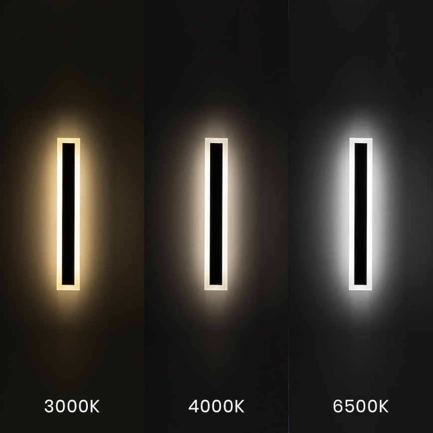 LED āra sienas gaismeklis WOW LED/20W/230V 3000/4000/6500K 60 cm IP54 melns