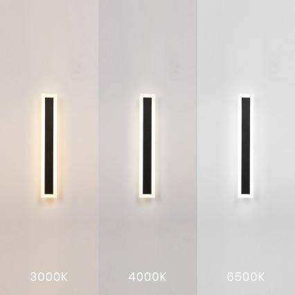 LED āra sienas gaismeklis WOW LED/20W/230V 3000/4000/6500K 60 cm IP54 melns