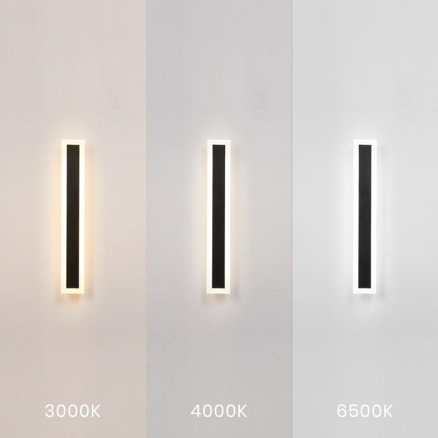 LED āra sienas gaismeklis WOW LED/20W/230V 3000/4000/6500K 60 cm IP54 melns