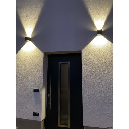 LED Āra sienas lampa 2xLED/3W/230V IP54 antracīta