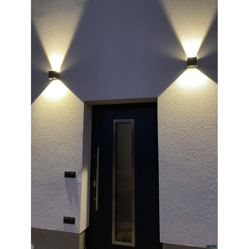 LED Āra sienas lampa 2xLED/3W/230V IP54 antracīta