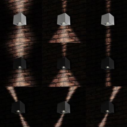 LED Āra sienas lampa 2xLED/3W/230V IP54 antracīta
