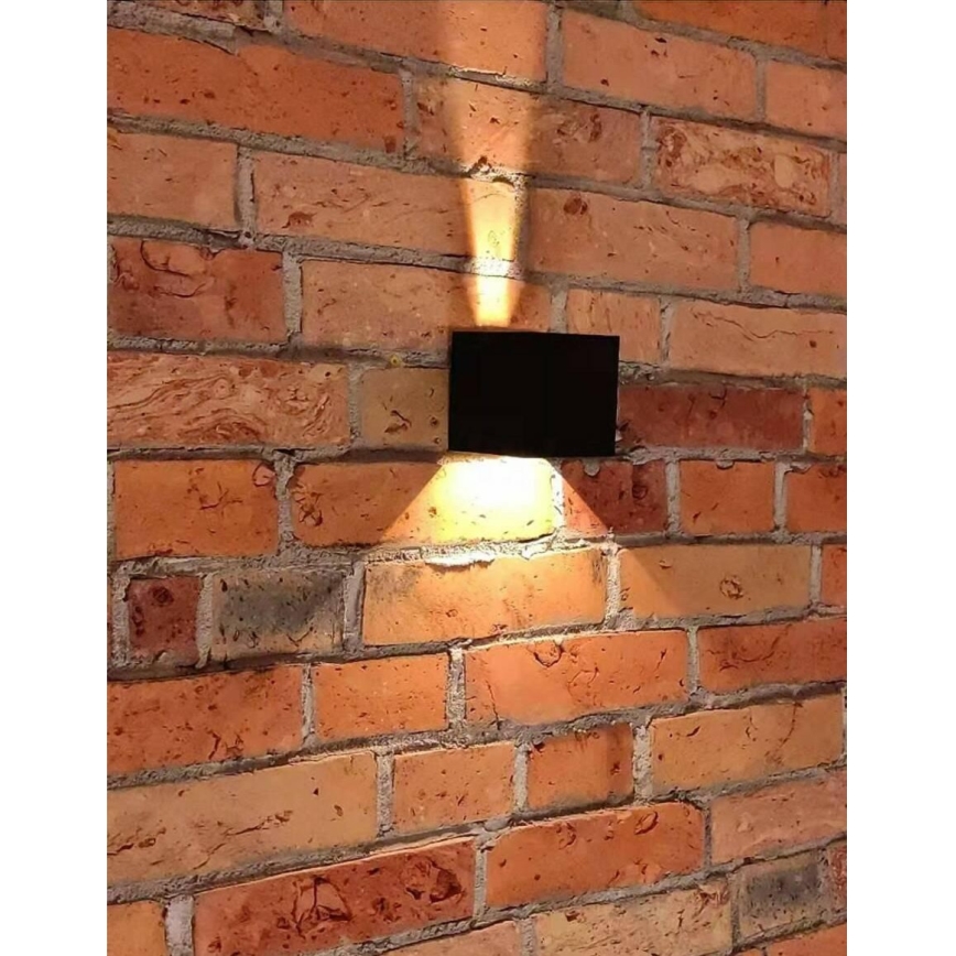 LED Āra sienas lampa  2xLED/3W/230V IP54 melna