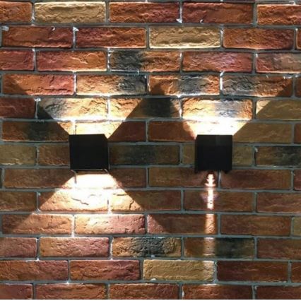 LED Āra sienas lampa  2xLED/3W/230V IP54 melna
